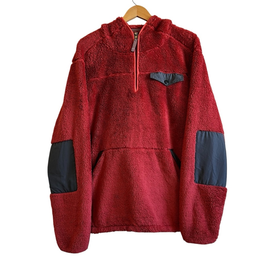 True Grit American Outdoor Co. Men’s Red XL 1/4 Zip Pull Over Sherpa Sweater